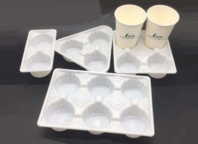 China Disposable plastic takeaway cup holder milk tea cup white and black coffee cup holder , Eco Friendly for sale