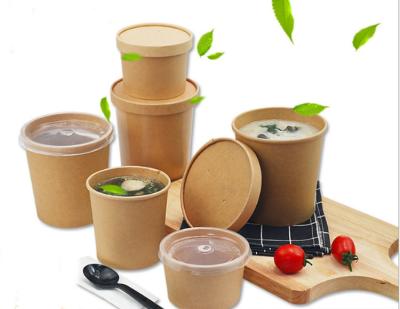 China Manufacturers direct disposable customized logo takeout packaging container paper kraft soup barrel congee cups for sale