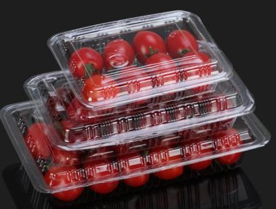 China BOPS que empaqueta transparente disponible de las cajas para los bocados de la fruta del sushi y de la torta en venta