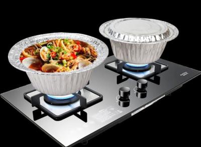 China 7oz Disposable Round BBQ Aluminum Foil Bowls With Lid for sale