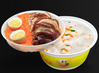 China Double layers 1200ml Soup Noodle Disposable Plastic Food Trays With Lining for sale