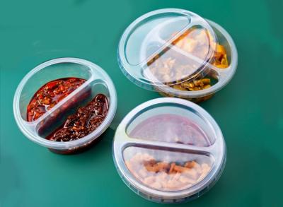 China 2 Compartment Sauce Cups Plastic Chilli Soy Sauce Vinegar Takeaway Bento One-Piece Cups for sale