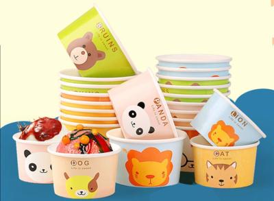 China 120ml And 160ml Small Ice Cream Cups Disposable Dessert Cups With Printed Logo for sale