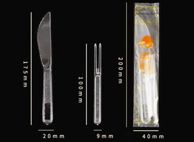 Cina Coltelleria di plastica eliminabile di PS del commestibile per l'imballaggio indipendente della frutta di cibo in vendita