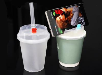 China 90mm Disposable Cellphone holder Lids Injection PP Plastic Bubble Cup Lids Watertight for sale