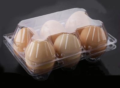 China Recycled 6 Cavities Width 19.2cm Clear Plastic Egg Trays for sale