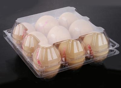 China Supermarket 9 Cavities 41mm Hole Clear Plastic Egg Trays for sale