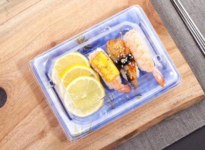 China Disposable Sushi Sashimi Platter Plastic Packing Box Custom Printing for sale