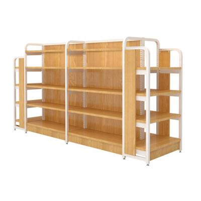 China Sell ​​wooden rack wooden cabinet metal display rack shop racking display loading is 40-60kg per shelf for sale