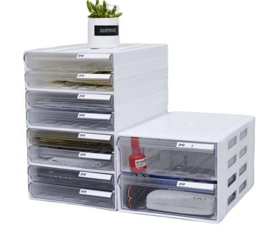 China Sustainable plastic A4 file cabinet for office document and storage clear plastic stackable drawer for sale