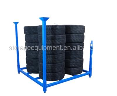 China Corrosion Protection Folding Stack Rack For Tire Storage And Folding Stacking Tire Rack for sale