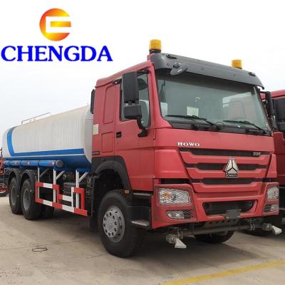 China Transportation 20000liter Water Sprinkler Tanker Truck HOWO 6X4 20cbm Water Bowser Truck for sale