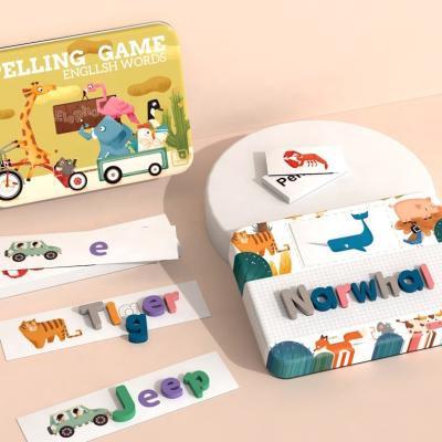 China Cartoon Toy Cpc Iron Box Wooden ABC Alphabet Puzzle Toys Brain Teaser Montessori Educational Learning Puzzle For Children for sale