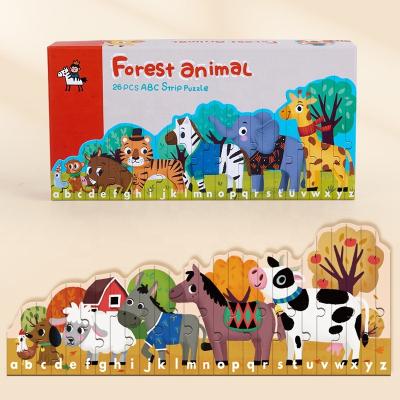 China Jigsaw Puzzle Toy Set Farm Dinosaur Animal Forest Jigsaw Puzzle Toy Wholesale Abc Alphabet Cartoon Cartoon For Toddler Children Kids for sale