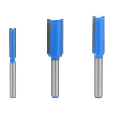 China CNC Process 3PC Straight Router Bits Set Milling Cutter Solid Carbide End Mills CNC Router Bit for Wood Tungsten Steel Router Bit for sale