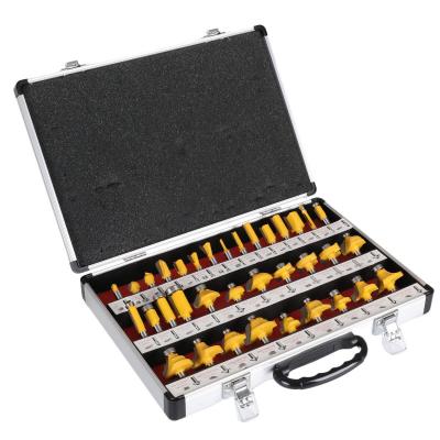 China Carving Wood 35PCS Router Bits Set Tool Set with Carrying Case Woodworking Tools CNC Router Bits Milling Cutter for Wood Router Bits for wood for sale