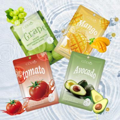 China Moisturizer Codr Qualities product Organic Korean Beauty Skin Care Plant Fruit Sheet Face Mask Moisturizing Facial Mask for sale