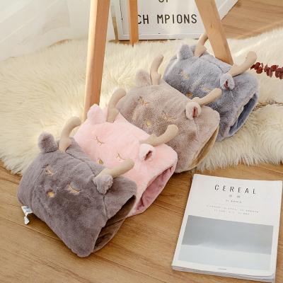 China Cute Cute Plush Deer Girls Baby Corduroy Water Bottle Students Warm Explosion Proof Refillable Hot Water Bottle Hand Warmers for sale