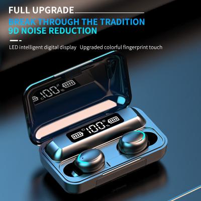 China Frontier Earbuds f9-6 battery Yueya headphones without cord tooth binaural blue headphones digital display for sale