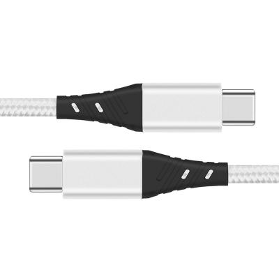 China MP3/MP4 Player Double Braided USB C Cable Nylon Metal Charger Cable 1m/2m/3m Black/Silver for sale