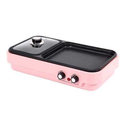 China Hot Selling Korea Students Car Electric Grill Pan With Multifunctional Non-stick Hot Pot Pan for sale