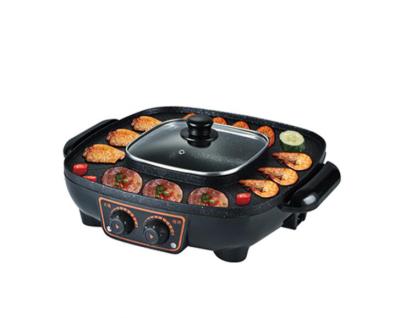 China Sale Party Multi Pan 38cm Electric Grill Pan Car Use Nonstick Hot Pan With Glass Lid High Quality Roasting Pan for sale