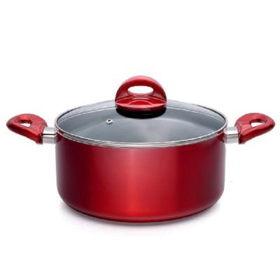 China High Quality Sustainable Aluminum Nonstick Coating Pot Saucepot Dutch Oven With Metallic Paint Chicken Stock Pots Cookware Sets for sale