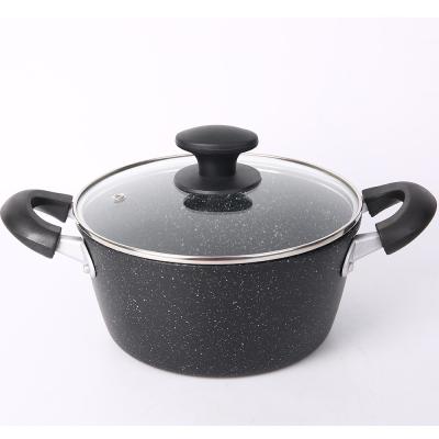 China Viable Forged Aluminum Alloy Saucepot Marble Coating Casserole Hot Sauce Pot, High Quality Stock Pot, Hot Selling Pot for sale