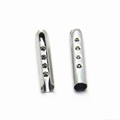 China Round Custom Decorative Zinc Alloy Lace Tips For Clothes for sale