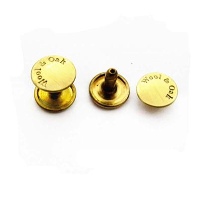 China Eco - Friendly 10mm Brass Metal Round Head Letters Rivet For Leather for sale