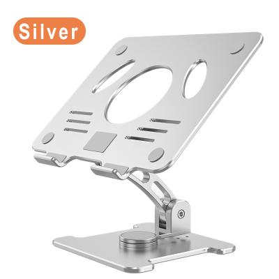 China Aluminum Foldable Laptop Stand 360 Degree Free Rotation Portable Notebook Stand For Table Desk Te koop