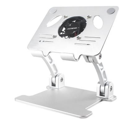 Cina Oem Free Sample Cooling Fans Portable Foldable Aluminum Alloy Tablet Stand Ergonomic Adjustable Height Folding Phone Holder in vendita