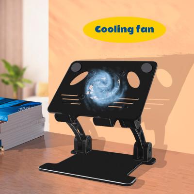 China Freefeng Foldable Cell Phone Stand Tablet Stand with Cooling Fan, Angle and Height Adjustable Desk Phone Holder Te koop