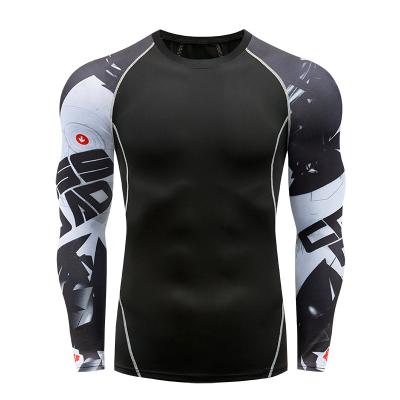 China 2021 Breathable Custom Logo Men Sweat Activated T-shirt Fashion Fitness Training Wear Long Sleeve Rash Guard Men Active Wear High Quality for sale