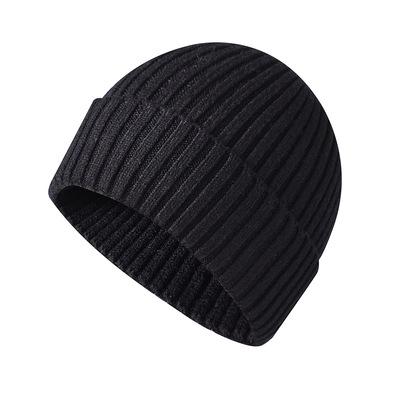 China 2021 striped autumn and winter hat logo embroidery knitting warm custom hat for sale