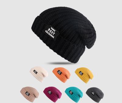 China 2021 new fashion autumn and winter hat barred knitting cheap high quality warm hat for women men for sale