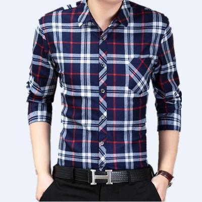 China Anti-pilling 2019 autumn casual shirts for men long sleeve business dress shirts men check shirts for men for sale