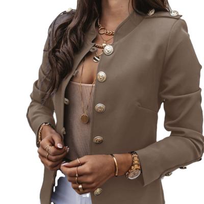 China QUICK DRY Tops Slim Blazer Office Lady Lapel Long Sleeve Slim Fit Cardigan Women's Suit for sale