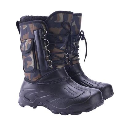 China High-tube Outdoor Fishing Boots Men's Cold-proof Waterproof Non-slip Warm Winter Riding Snow Boots for sale