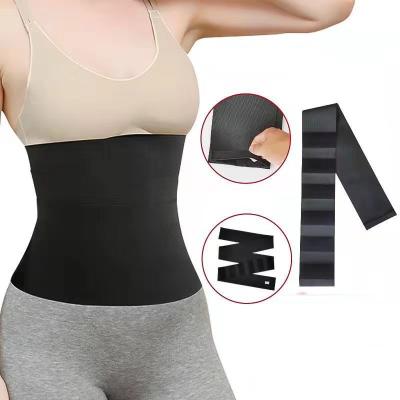 China Custom Brand Breathable Invisible Logo Waist Wrap Bandage Band Tummy Trainer Tummy Trimmer Belt Shaper For Belly Lose Weight for sale