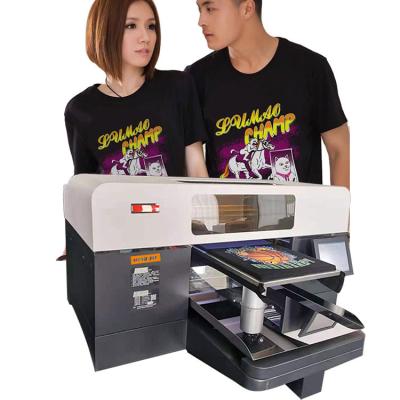 China HONGJET A3 hotels size direct to garment Digital dtg inkjet T-shirt flatbed printer for sale for sale