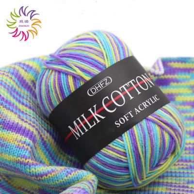 China Anti-pilling ZHAONUO Amazon Best Selling 3ply 50g Milk Cotton Yarn Soft Hook For Scarf Hat for sale