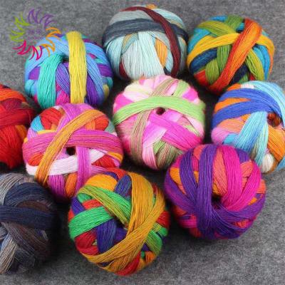 China ZHAONUO Merino Wool Yarn New Arrival 800m Long Viable Colorful Magic Fancy Dye Space Ball Yarn For Knitting Shawl for sale