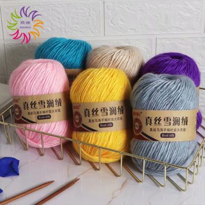 China ZHAONUO Sustainable Chunky Hand Crochet Mohair Fancy Mohair 45% Mohair 11 Ply 55% Acrylic Silk Yarn Dappled Cone Turkey 11 For Coat for sale