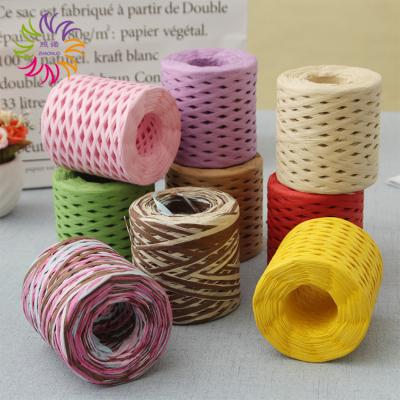 China Natural Healthy Cone Colored Rope Paper Raffia Environmental Friendly Yarn For Cheap Crochet Fabric Bag Summer Beach Hat DIY Material for sale