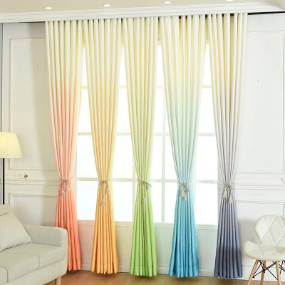 China Blackout The Gradient Curtain Polyester Fabric Curtain Window Curtain Set Room Darkening for sale