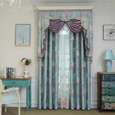 China Blackout Interior Decoration Embroidered Blackout Curtain Turkish Fabrics Curtains Luxury Living Room for sale