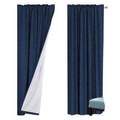 China 100% Soundproof Blackout Lining Exit Door Curtain Fabric Blackout Bed Room Curtains Window for sale