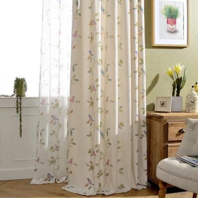 China Small Blackout Bird Window Screen Printed Ready Made Curtain Kids Curtains for sale