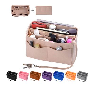 China Eco-Friendly / Fashoion / Amazon Purse Insert Bag Durable Hot Selling Customized Felt Organizer With Zipper for sale